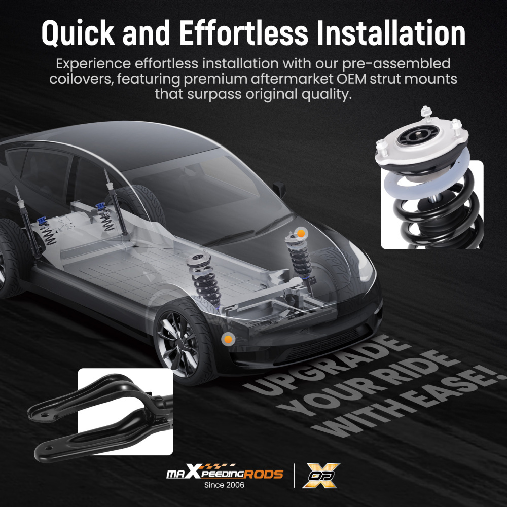 MaXpeedingrods Coilovers Lowering Kit compatible for Tesla Model 3 AWD Height Adjustable