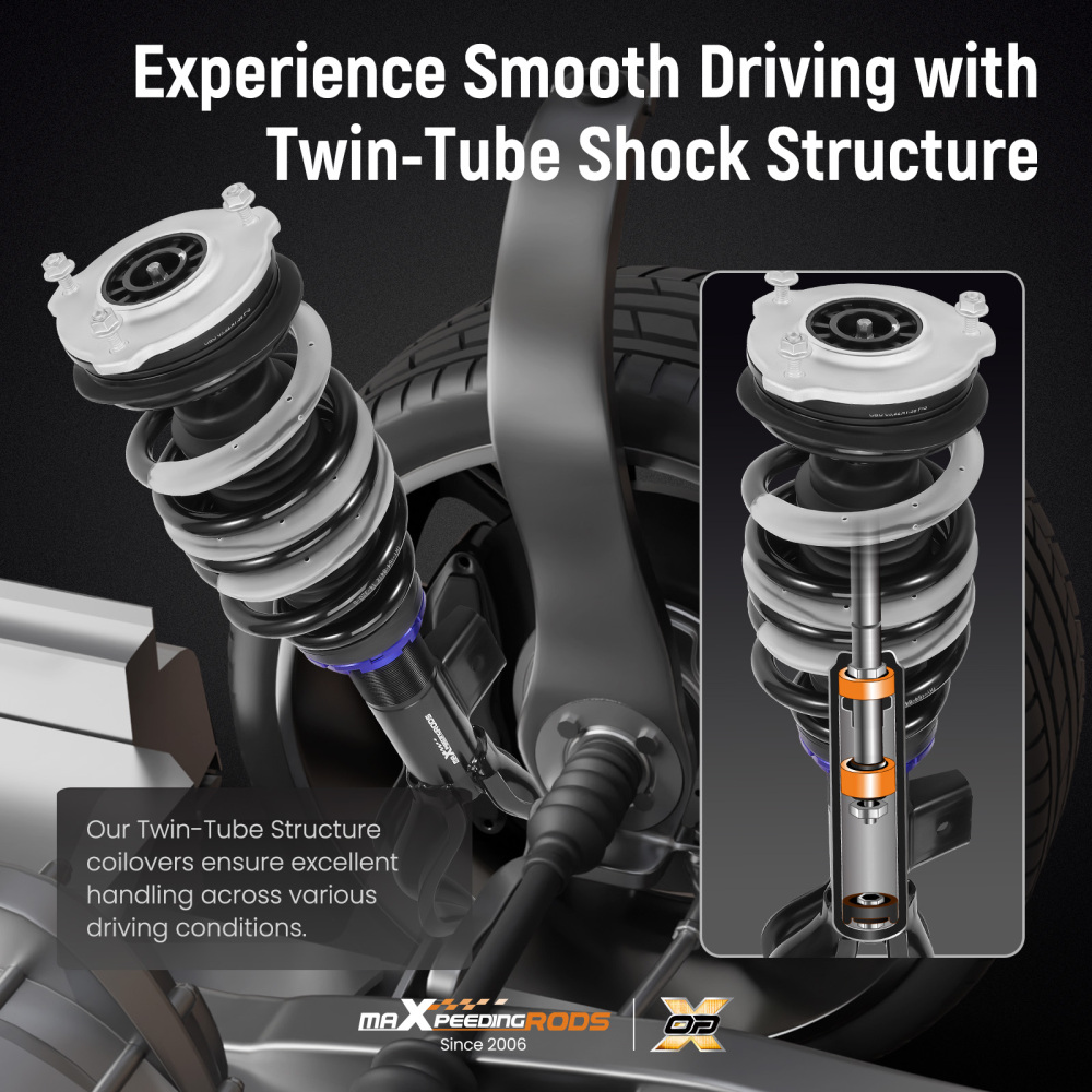 MaXpeedingrods Coilovers Lowering Kit compatible for Tesla Model 3 AWD Height Adjustable