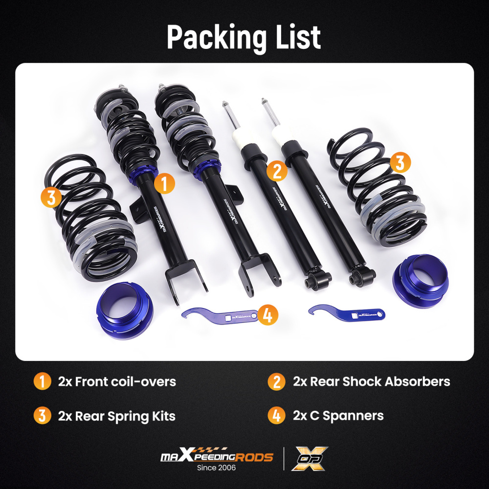 Quick Install Coilovers Suspension Lowering Kit compatible for Tesla Model 3 RWD 2017+