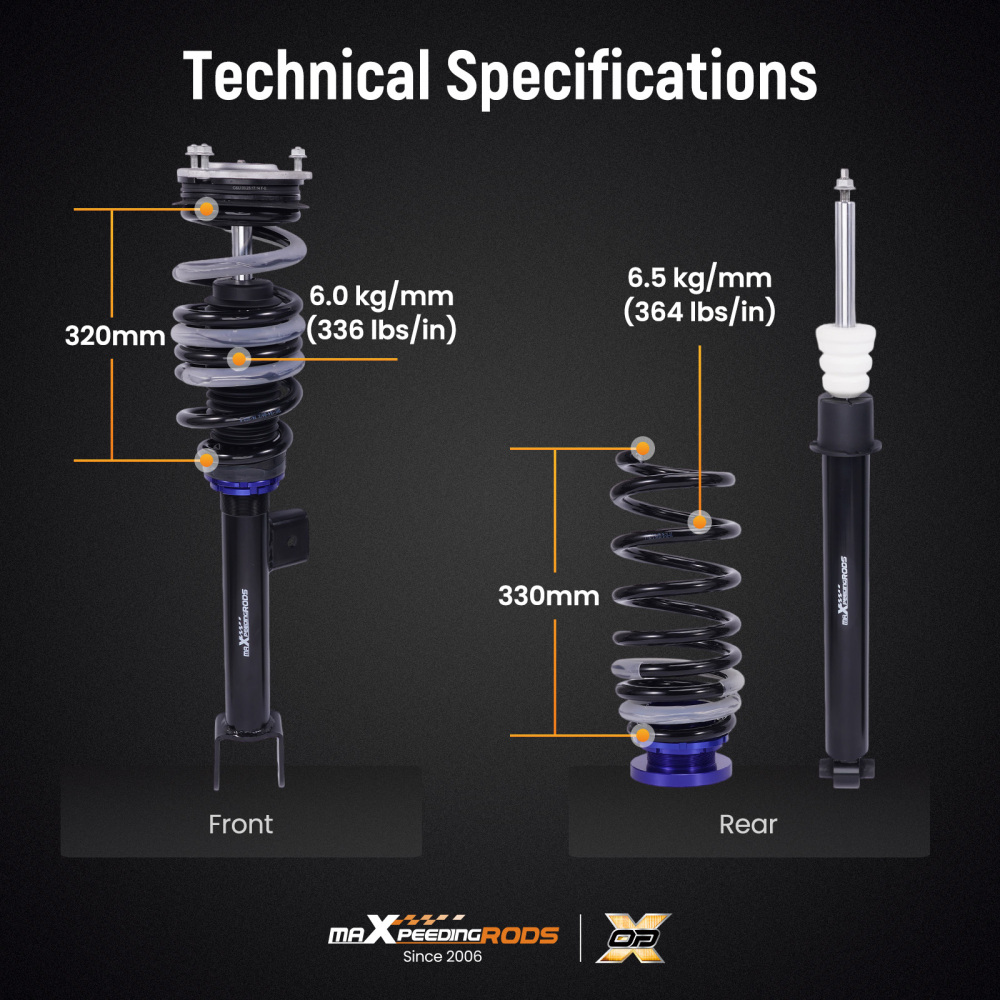 Quick Install Coilovers Suspension Lowering Kit compatible for Tesla Model 3 RWD 2017+