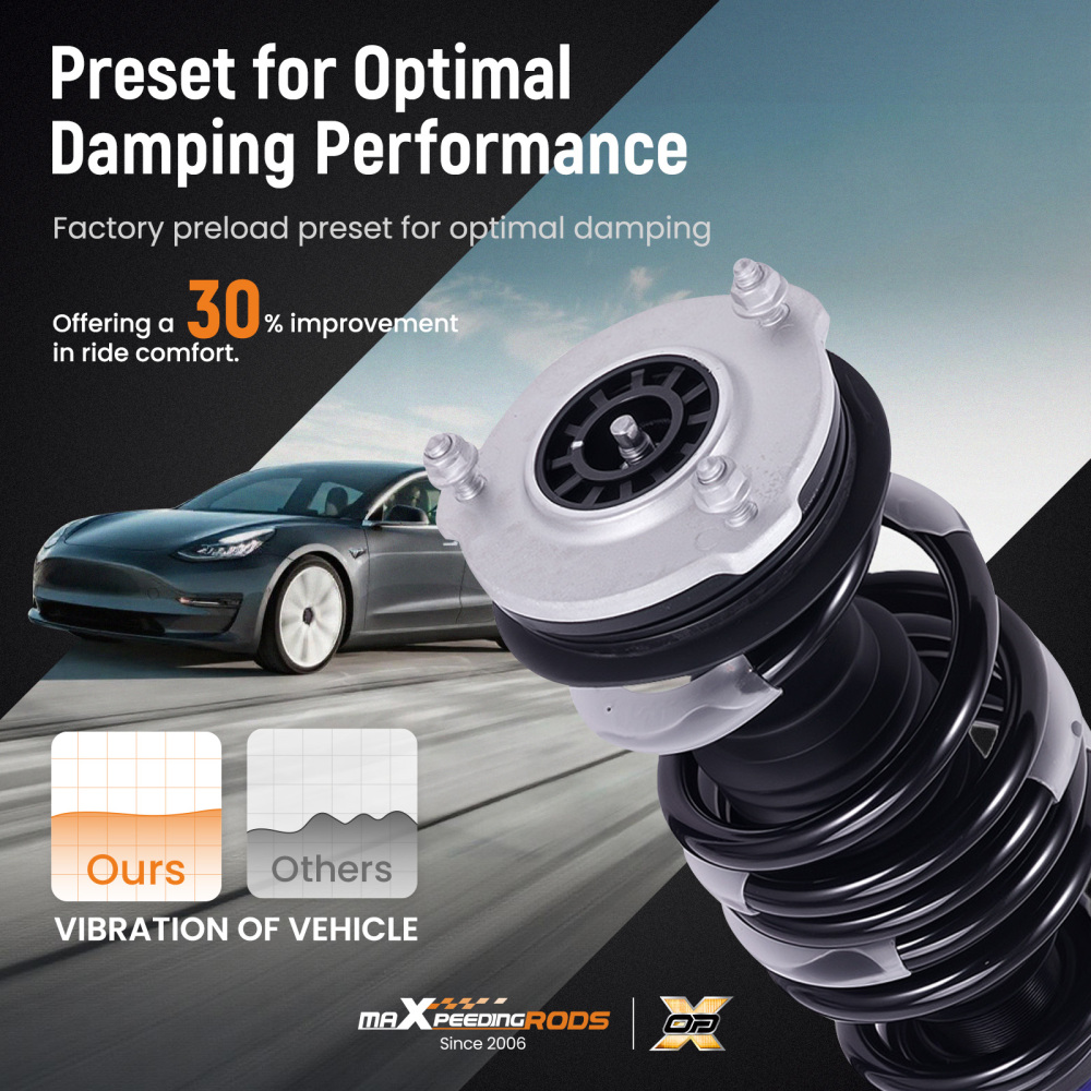 Quick Install Coilovers Suspension Lowering Kit compatible for Tesla Model 3 RWD 2017+