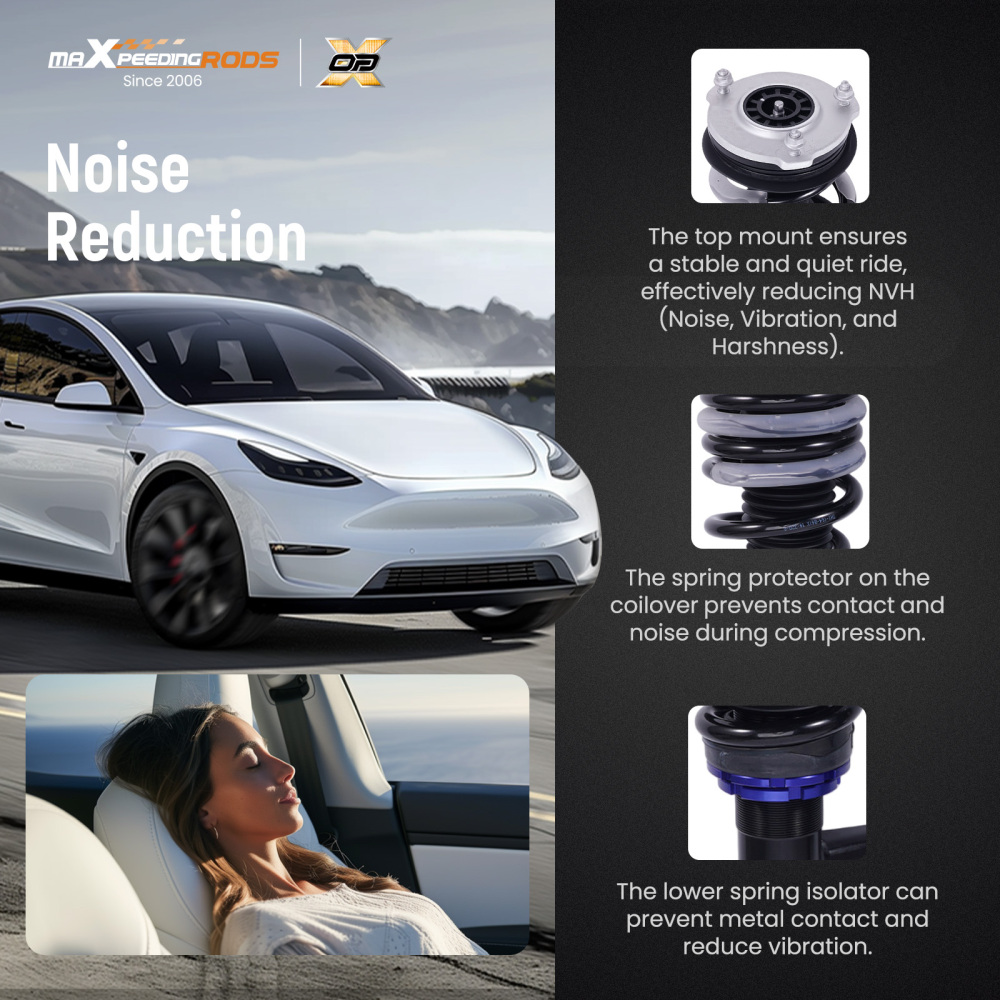 Quick Install Coilovers Suspension Lowering Kit compatible for Tesla Model 3 RWD 2017+