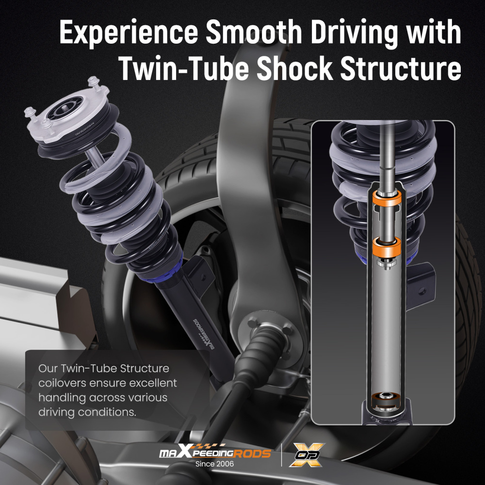 Quick Install Coilovers Suspension Lowering Kit compatible for Tesla Model 3 RWD 2017+