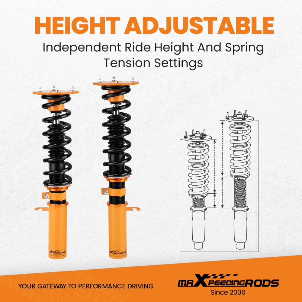 Air to Coil Coilovers ShocksSprings Conversion Kits compatible for BMW X5 E53 2000-2006