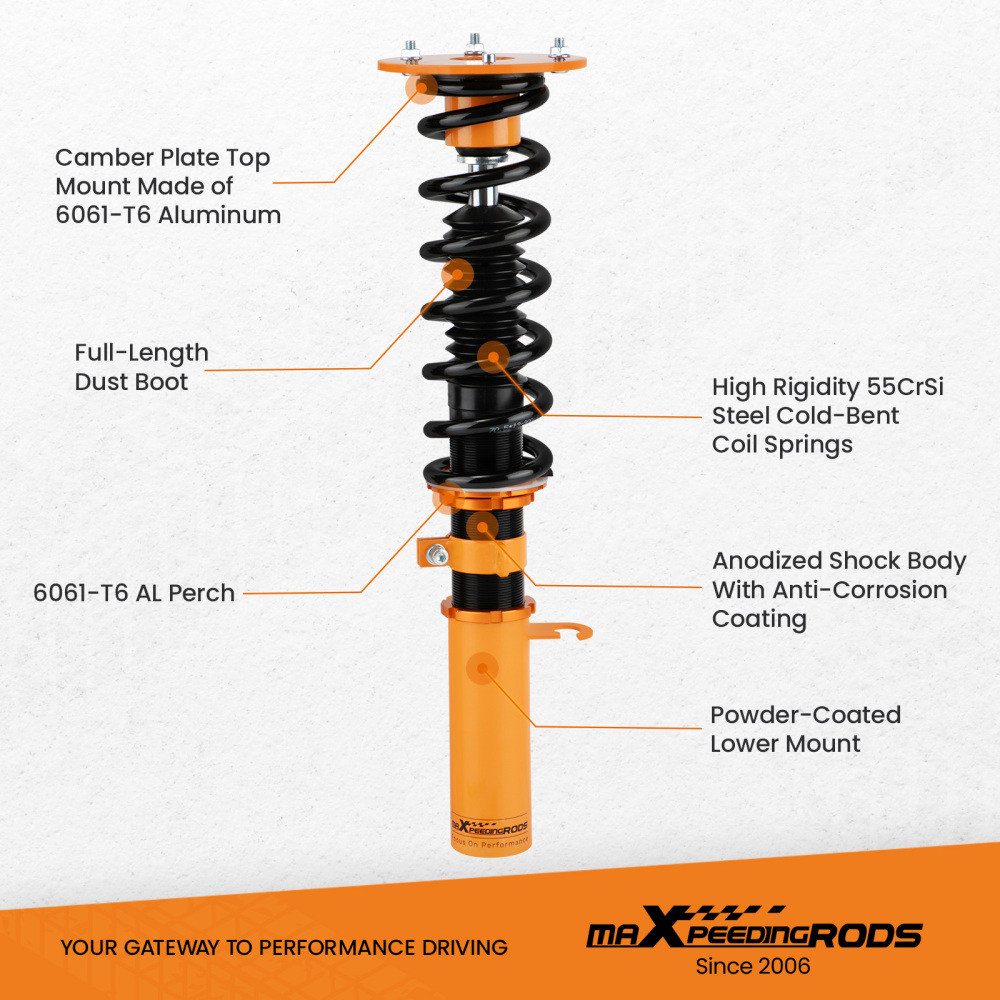 Air to Coil Coilovers ShocksSprings Conversion Kits compatible for BMW X5 E53 2000-2006