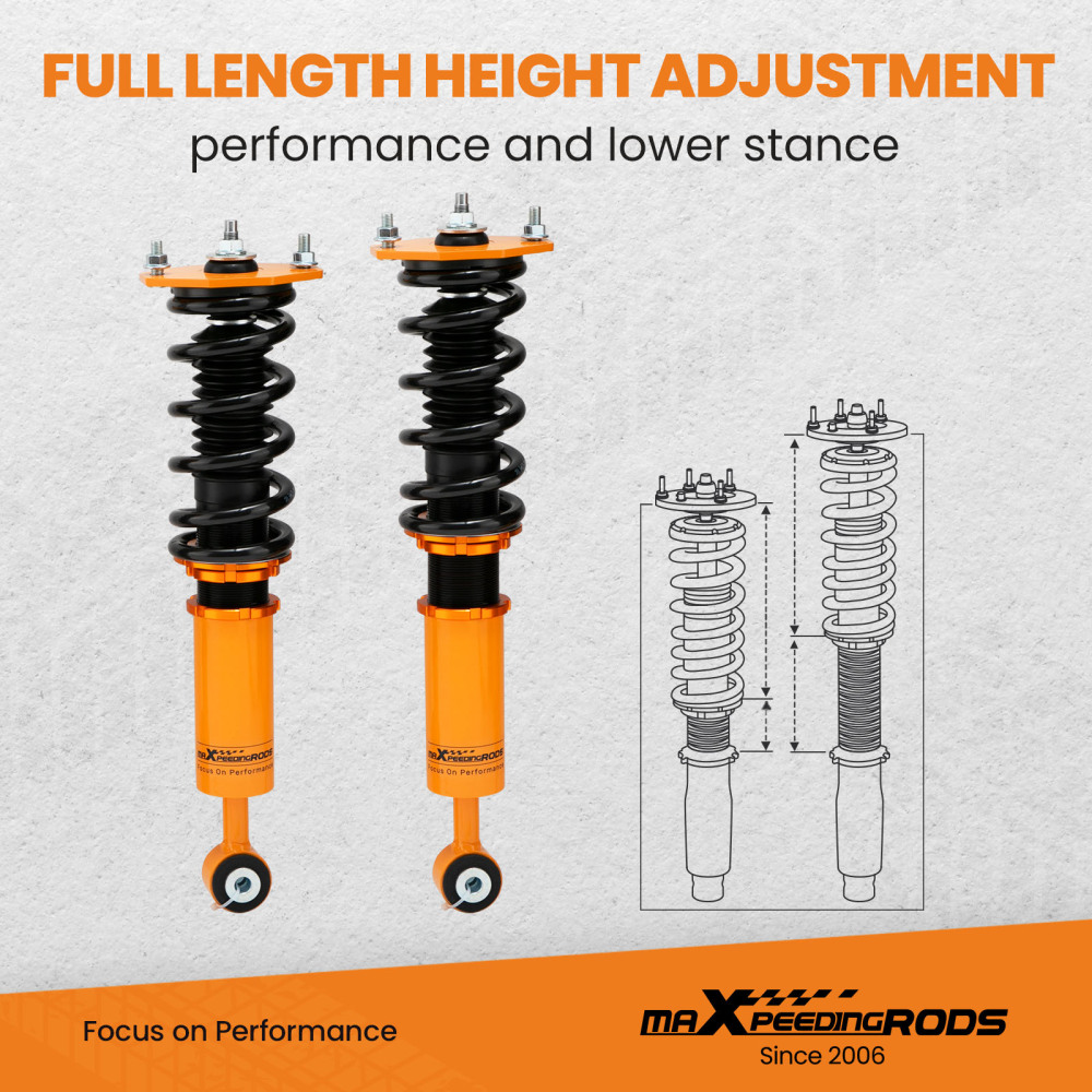 MaXpeedingrods Coilovers Suspension compatible for Mitsubishi 3000GT 1991-1999 compatible for FWD lowering kit