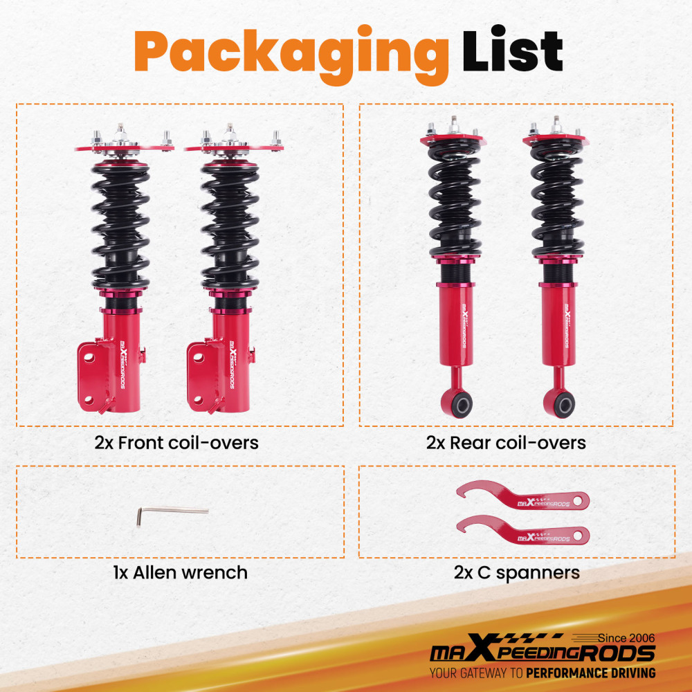 Coilovers Coils compatible for Mitsubishi 3000GT compatible for AWD 1991-1999 92 93 94 95 96 97 98 Shocks lowering kit