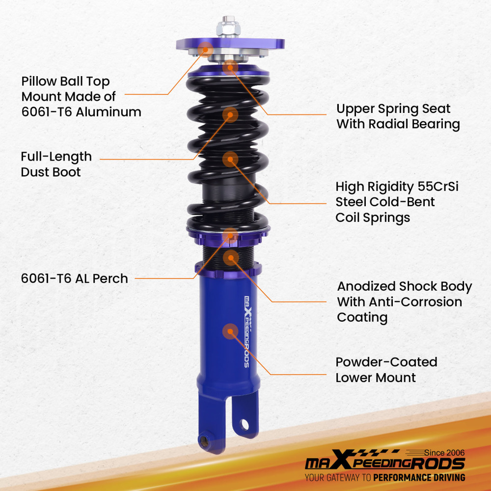 MaXpeedingrods Coilovers Suspension Lowering Kit compatible for Nissan 350Z 2003-2008
