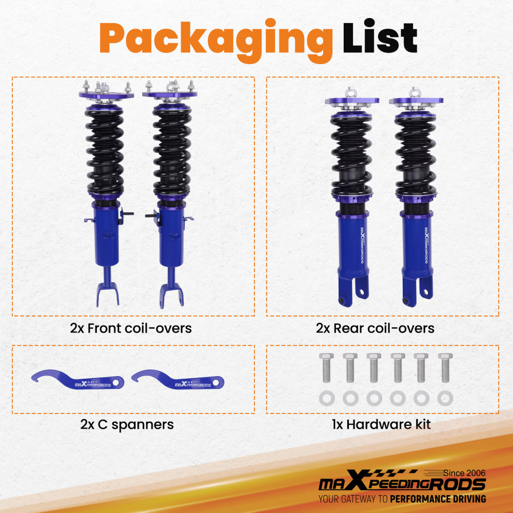 MaXpeedingrods Coilovers Suspension Lowering Kit compatible for Nissan 350Z 2003-2008