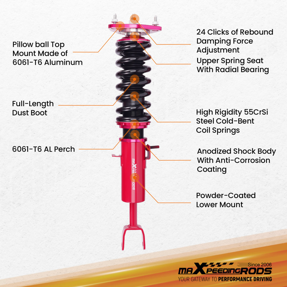 MaXpeedingrods Coilovers Suspension Lower Kit compatible for NISSAN 350Z Z33 compatible for INFINITI G35