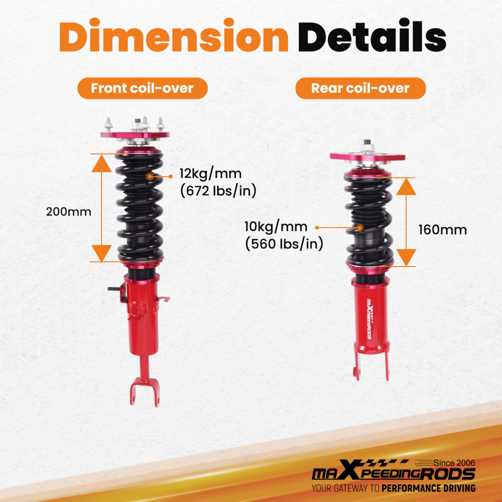 MaXpeedingrods Coilovers Suspension Lowering Kit compatible for Nissan 350Z 03-08