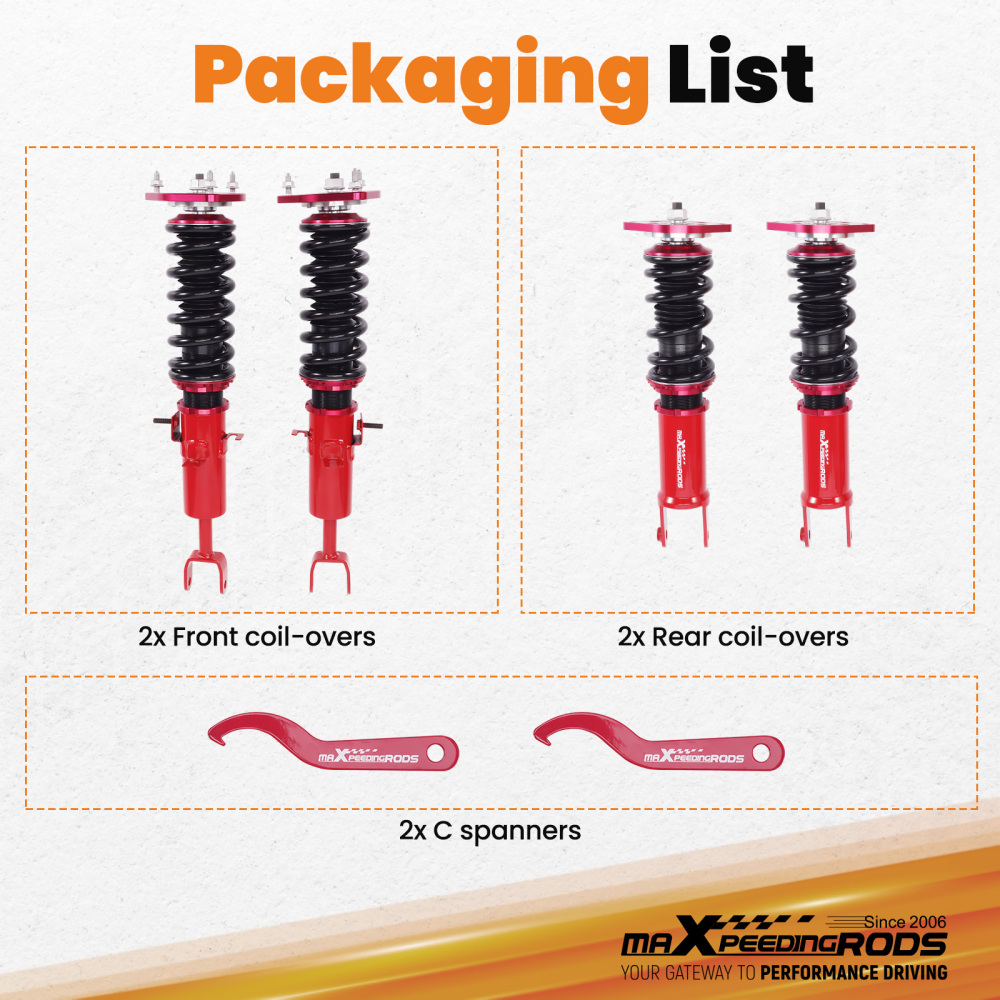 MaXpeedingrods Coilovers Suspension Lowering Kit compatible for Nissan 350Z 03-08