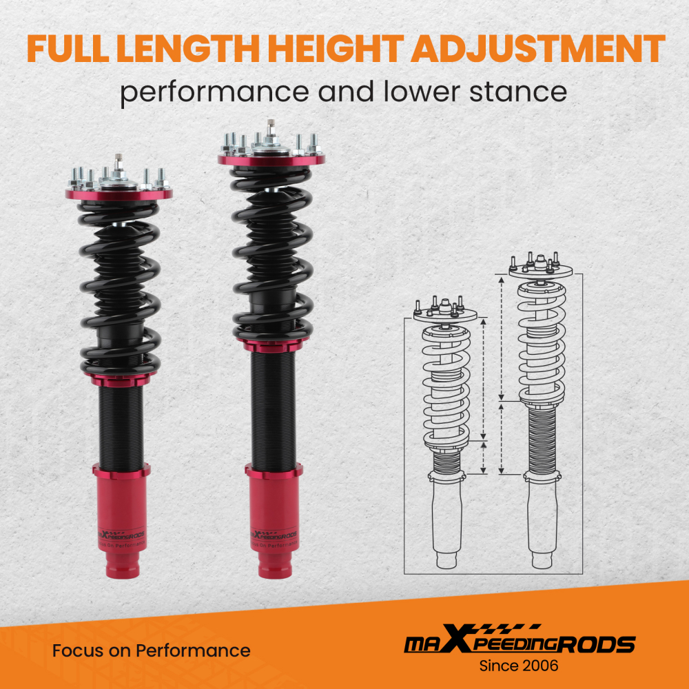 Damper Coilovers compatible for Honda Accord 2008-2012 Suspension Kit Red Lowering Kit