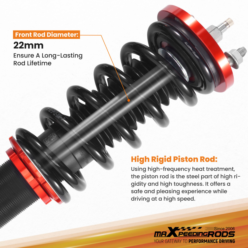 24 Ways Damper ajustable Compatible for Honda Accord 2008-2012 2.4L 3.5L engine Coilovers Suspension Kit RedLowering Kit