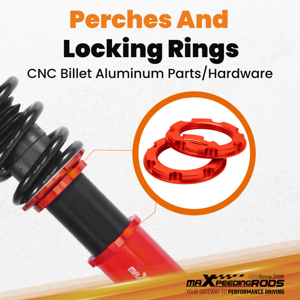 24 Ways Damper ajustable Compatible for Honda Accord 2008-2012 2.4L 3.5L engine Coilovers Suspension Kit RedLowering Kit