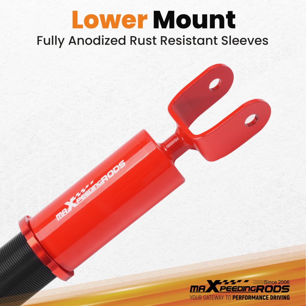 24 Ways Damper ajustable Compatible for Honda Accord 2008-2012 2.4L 3.5L engine Coilovers Suspension Kit RedLowering Kit