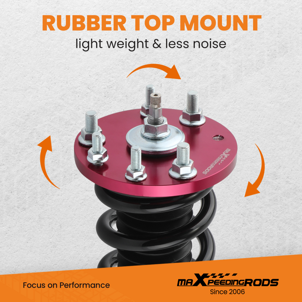 24 Ways Damper ajustable Compatible for Honda Accord 2008-2012 2.4L 3.5L engine Coilovers Suspension Kit RedLowering Kit