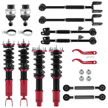Coilovers +Rear Camber Control Arms Kit compatible for Honda Accord 2008-12 compatible for Acura TSX 09-14