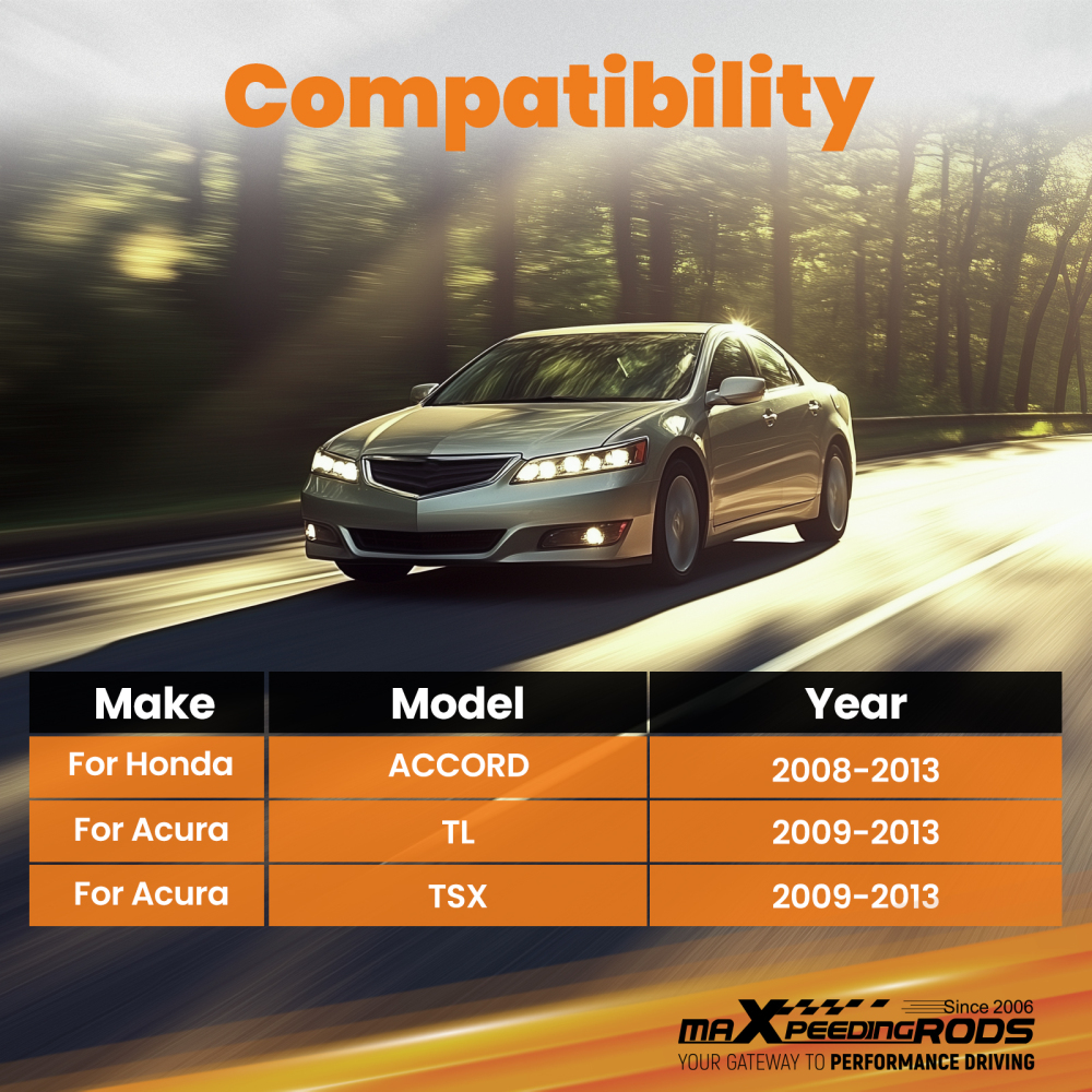 Coilovers +Rear Camber Control Arms Kit compatible for Honda Accord 2008-12 compatible for Acura TSX 09-14