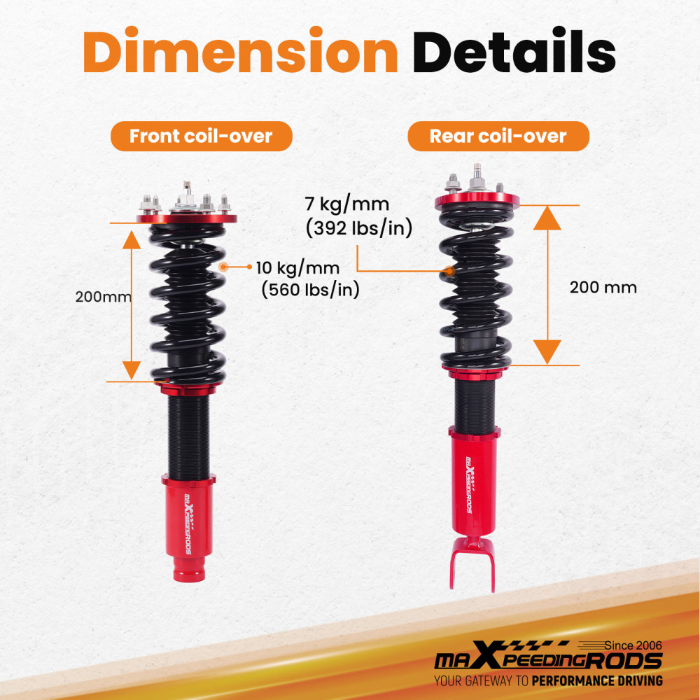 Coilovers Suspension Shocks compatible for Honda Accord VIII CP 2008-12 3.5 2.4 2.0 i-VTEC
