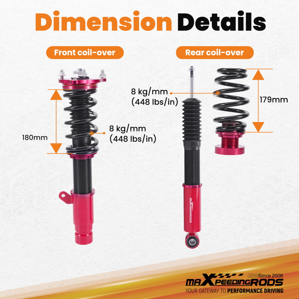 Coilover Lowering KitAdjustable Rear Camber Arms compatible for Honda Accord 2018-2022