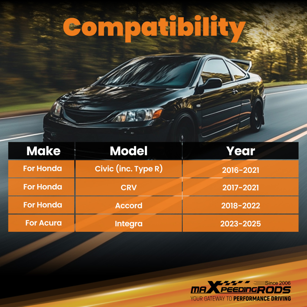 Coilover Lowering KitAdjustable Rear Camber Arms compatible for Honda Accord 2018-2022