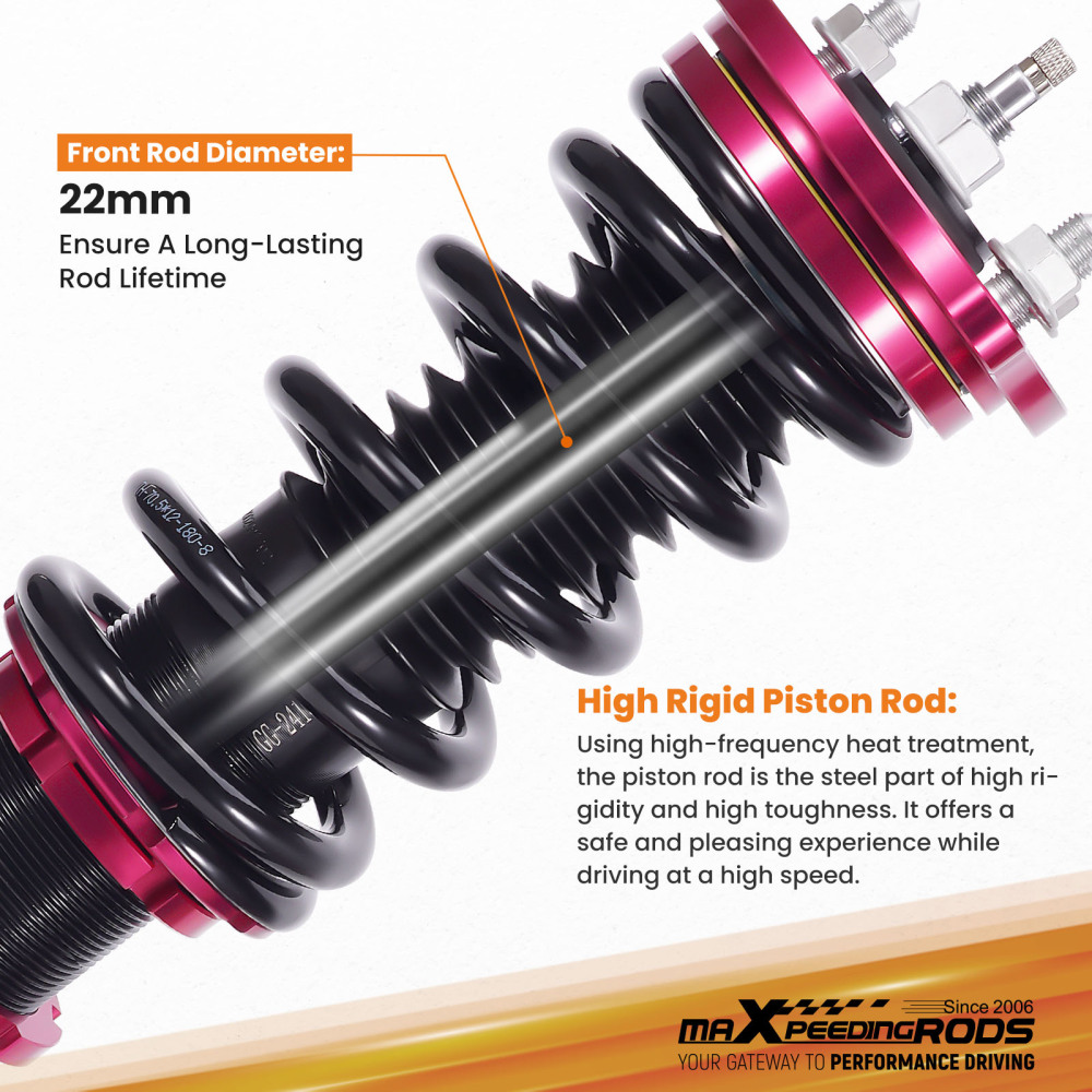 24 Way Adjustable Damper Coilovers Suspension Kit compatible for Honda Accord 18-21 w/o ADS