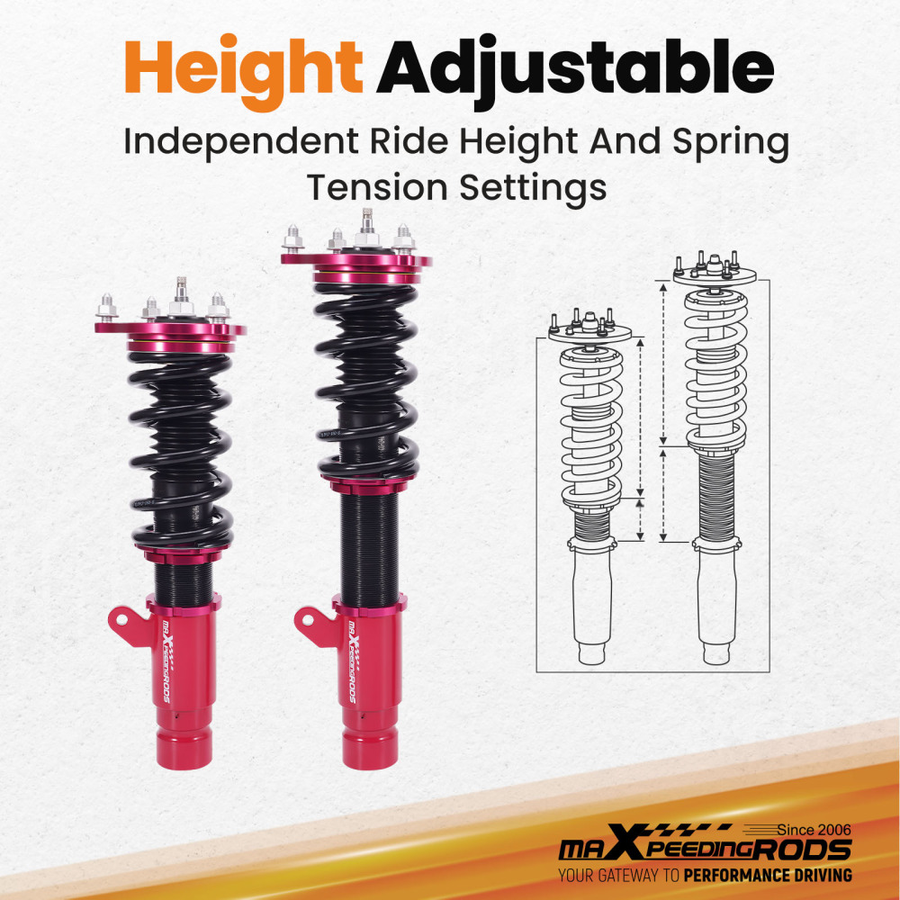24 Way Adjustable Damper Coilovers Suspension Kit compatible for Honda Accord 18-21 w/o ADS
