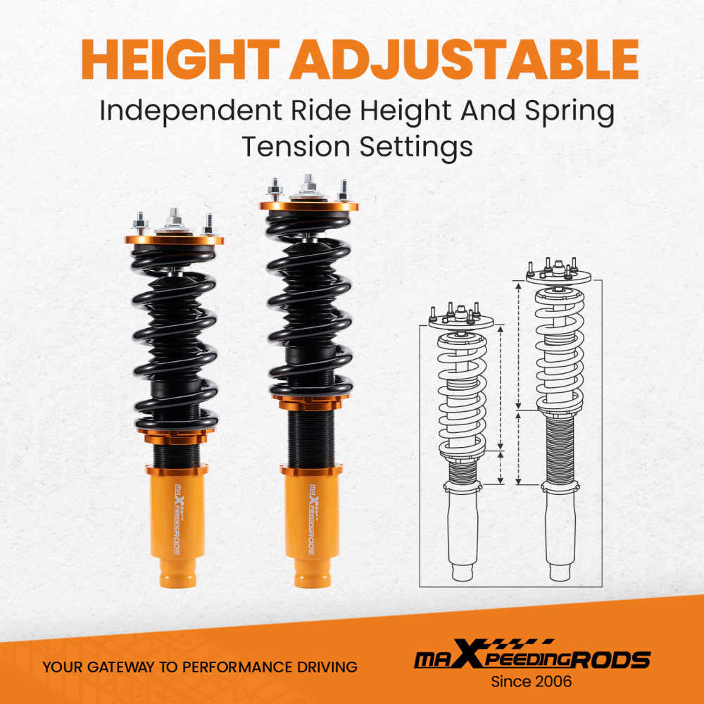 Compatible for Honda Accord 1994 - 1997 Shock Absorbers Struts Full Set Coilovers Suspension Kit Lowering Kit