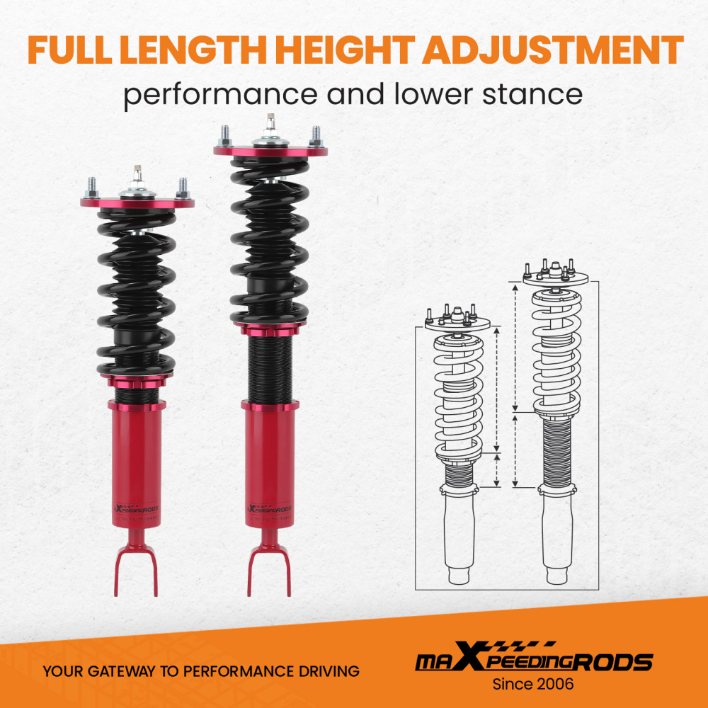 Racing Coilovers compatible for Honda Accord 90-97 compatible for Acura 97-99 CB CD 24 Ways Damper Shocks Lowering Kit