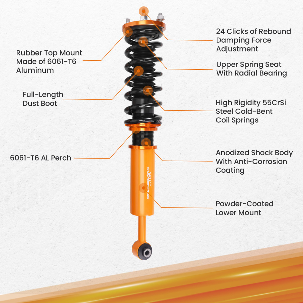 1998-2002 Compatible for Honda Accord Coilovers Spring Struts Shock Absorber Lowering Kit