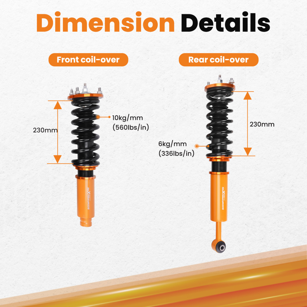 1998-2002 Compatible for Honda Accord Coilovers Spring Struts Shock Absorber Lowering Kit