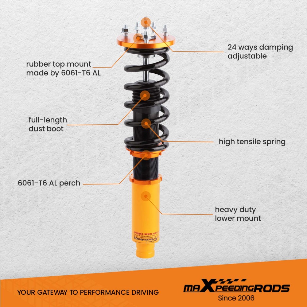 1998-2002 Compatible for Honda Accord Coilovers Spring Struts Shock Absorber Lowering Kit