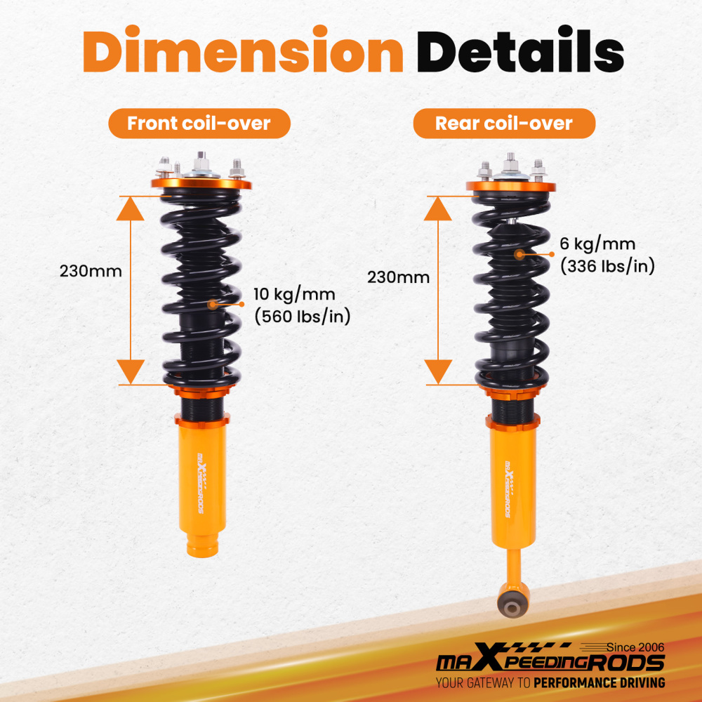 Coilover Suspension Compatible for Honda Accord 98-02 compatible for Acura 99-03 Adjustable Heihgt SPT