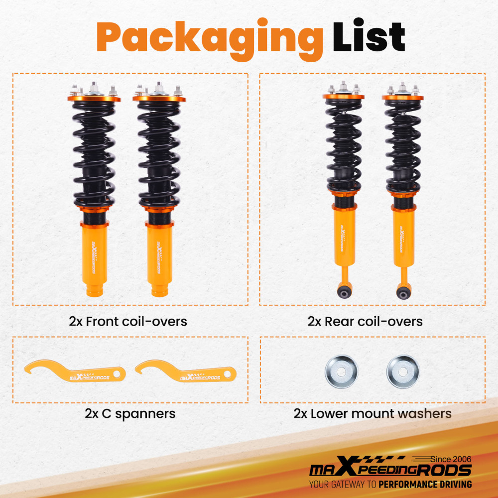 Coilover Suspension Compatible for Honda Accord 98-02 compatible for Acura 99-03 Adjustable Heihgt SPT