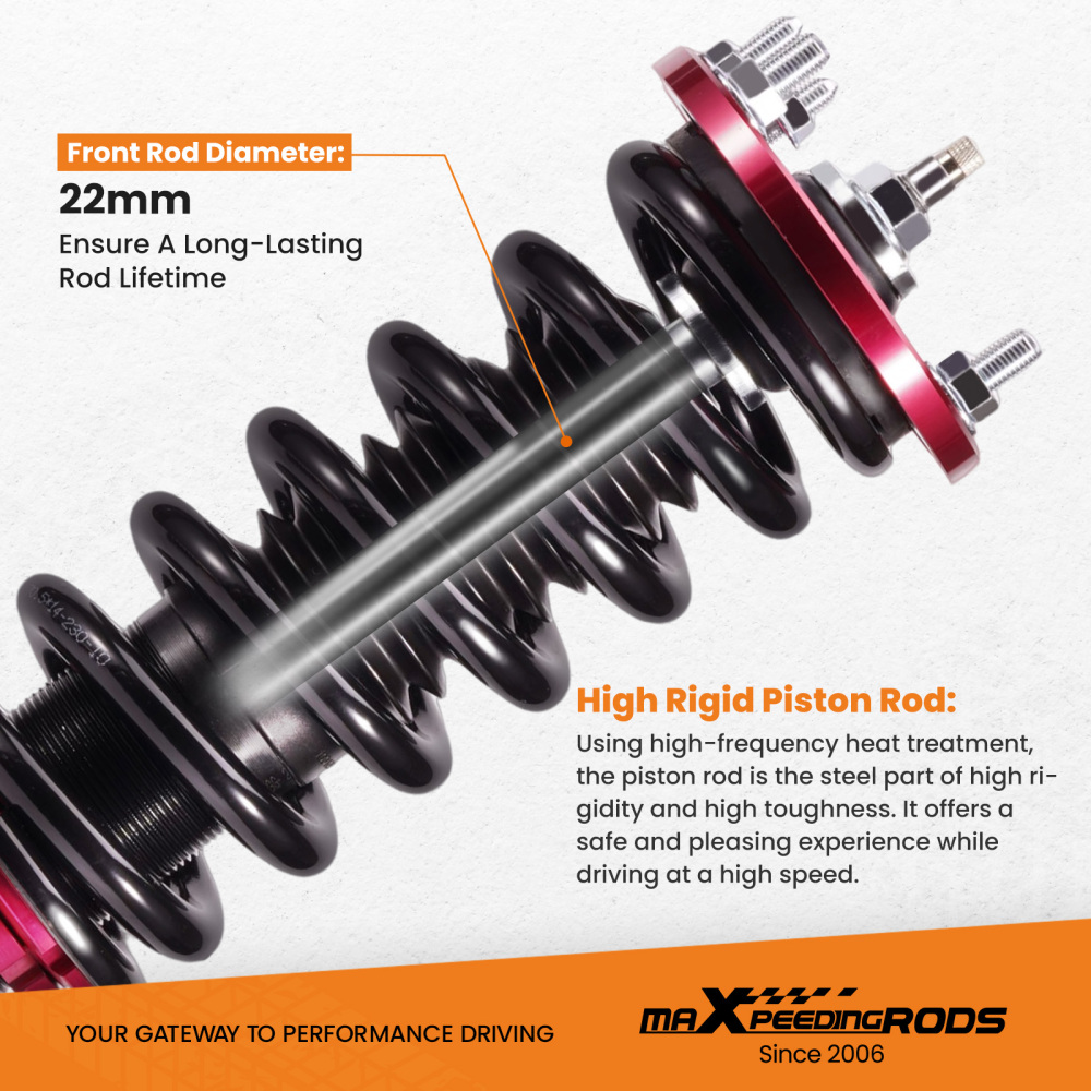 Compatible for Honda Accord 98-02 99-03 compatible for Acura TL 01-03 CL Adj. Damper Performance Coiloverslowering kit