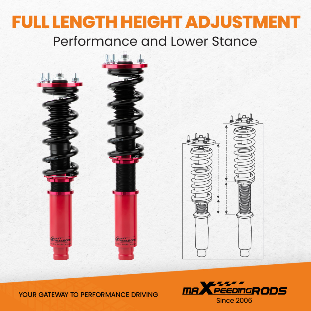 1998 - 2002 compatible for Honda Accord 1998 - 2003 compatible for Acura TL Suspension Kit Coilovers Lowering Kit