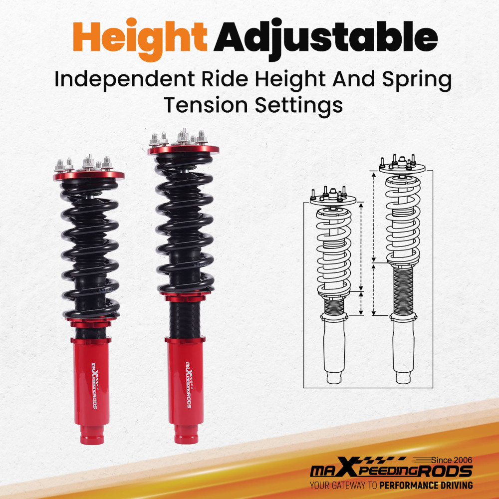 1998-2002 compatible for Honda Accord 1999 - 2003 compatible for Acura TL Suspension Kit Full Coilovers Struts Shock