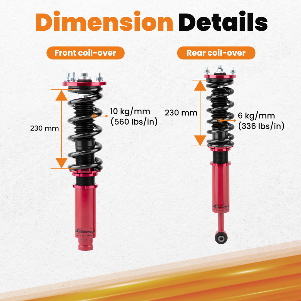 Adjustable Shock Coilovers Lowering Kit compatible for Honda Accord 98-02 CG compatible for Acura TL 99-03