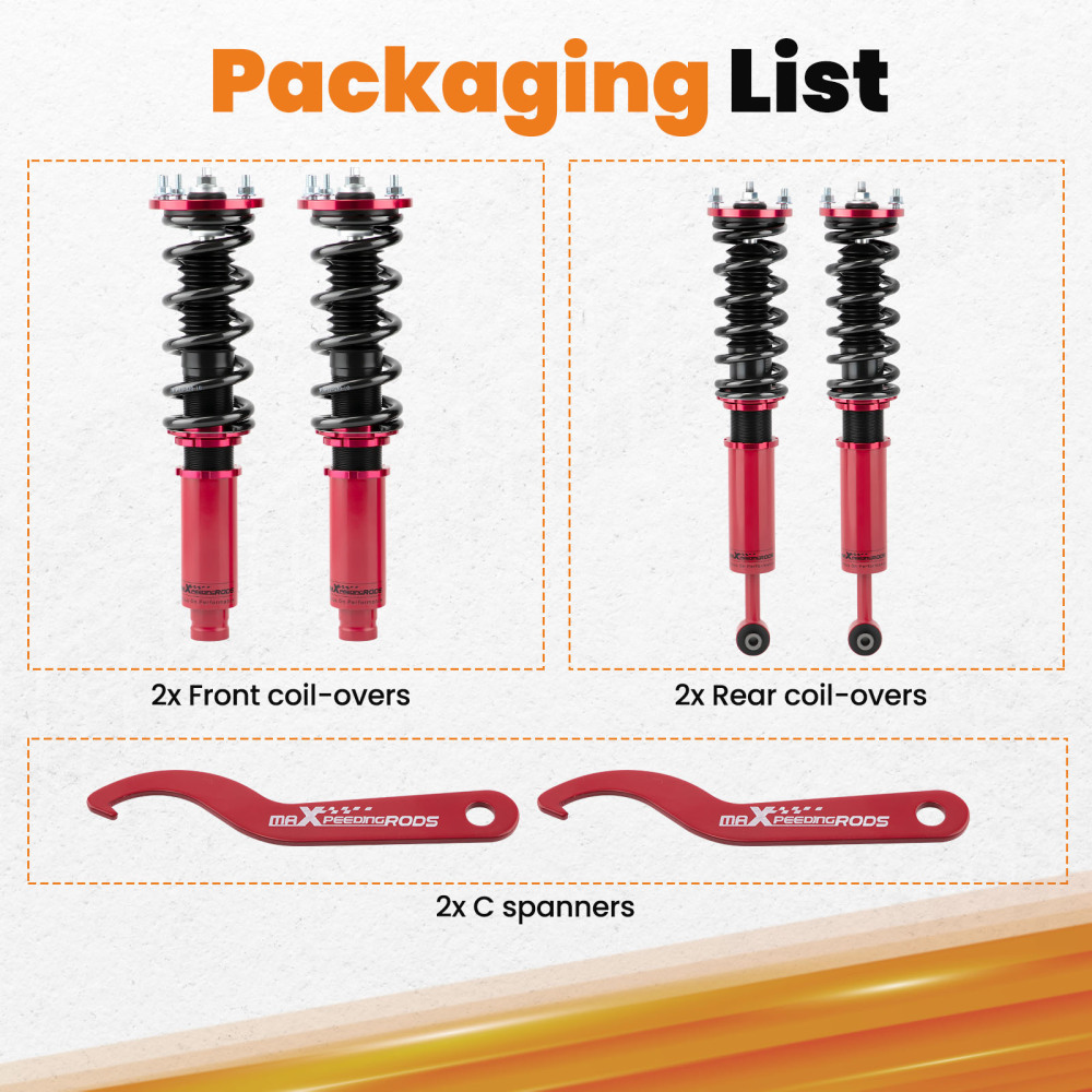 Adjustable Shock Coilovers Lowering Kit compatible for Honda Accord 98-02 CG compatible for Acura TL 99-03