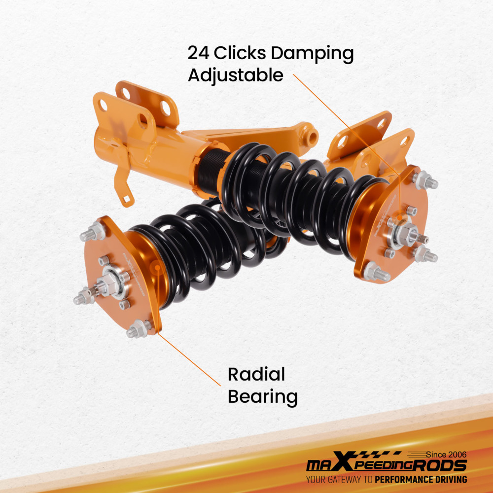Compatible for Honda Integra DC5 2001-2006 compatible for Acura RSX 24 Ways Adjustable Damper Coilover Kit Lowering Kit
