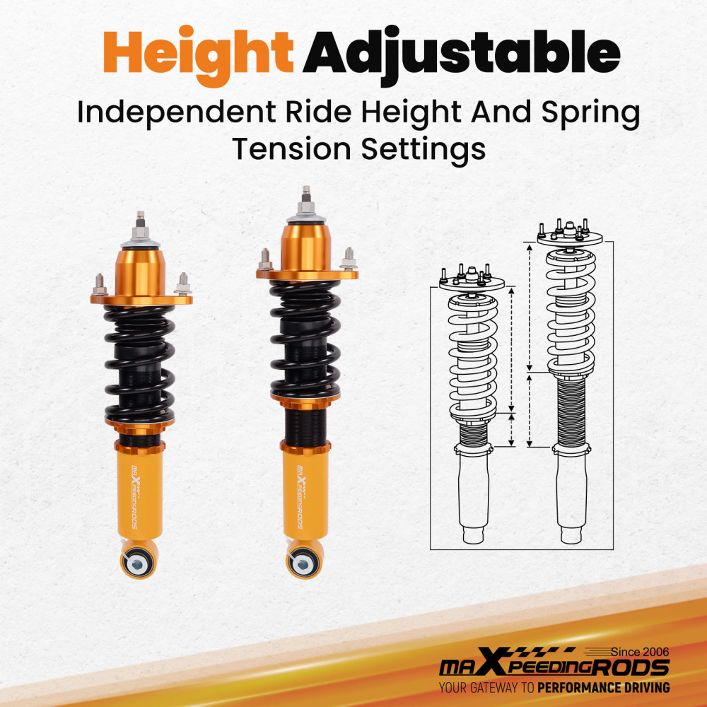 Compatible for Honda Integra DC5 2001-2006 compatible for Acura RSX 24 Ways Adjustable Damper Coilover Kit Lowering Kit