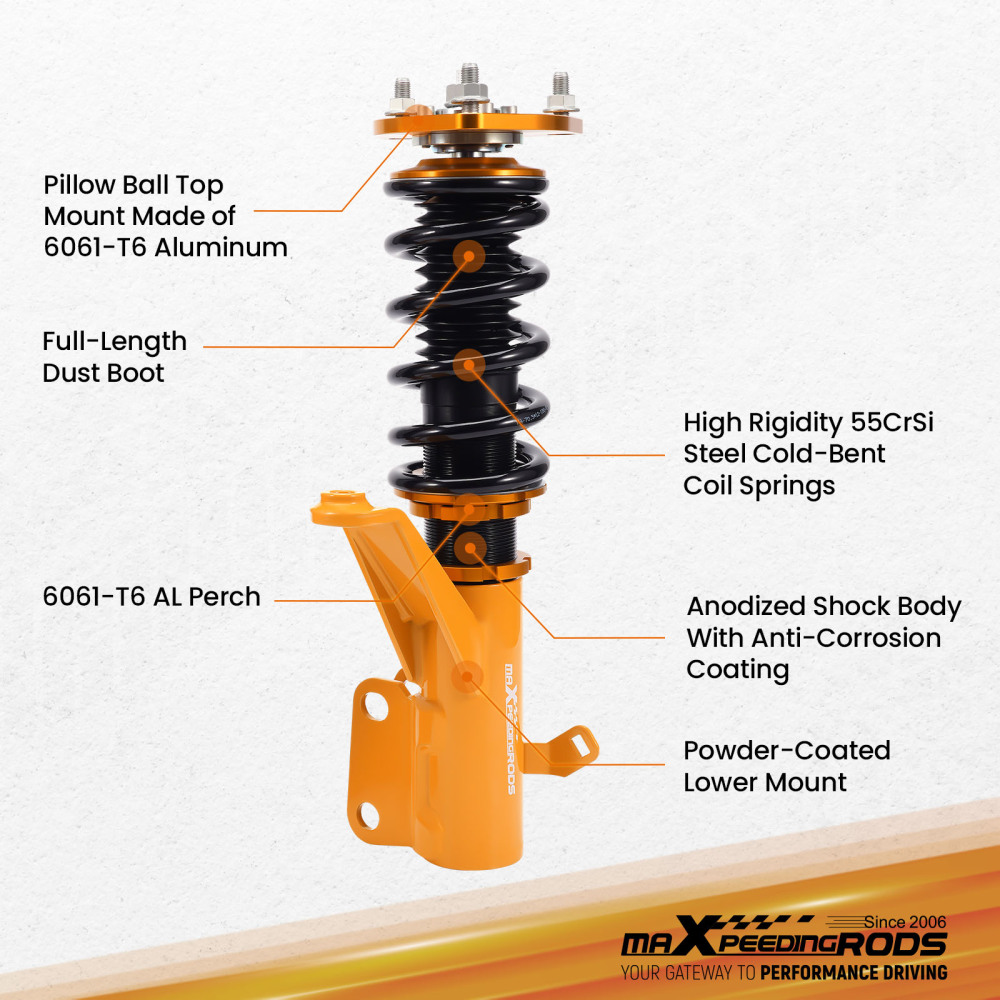 Coilovers Kit compatible for Honda Integra DC5 2001-2006 compatible for Acura RSX Type-S 2002-2006 Shock