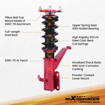 MaXpeedingrods Coilover Suspension compatible for Acura RSX 02-06 compatible for Honda Integra DC5 01-06