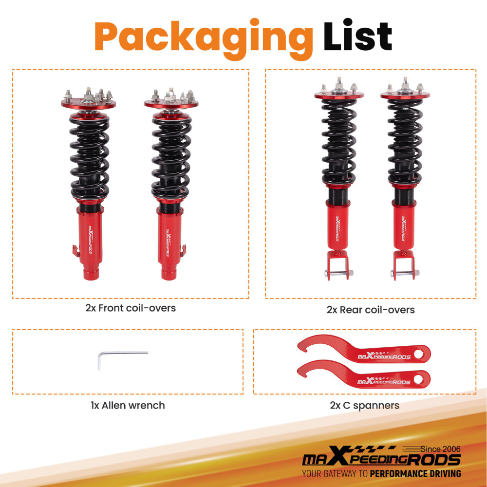 Coilovers 24 Way Damper Adjustable Lowering Coils compatible for Acura TL compatible for FWD/AWD 2009-2014