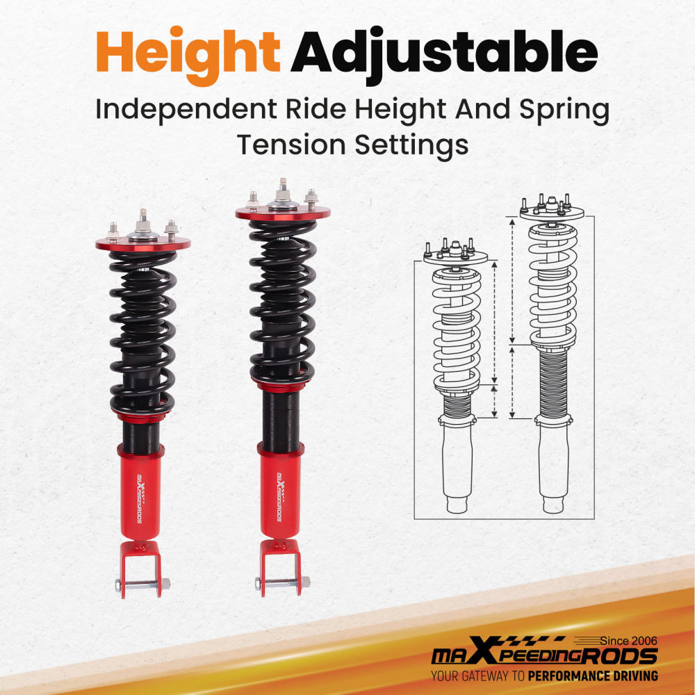 Coilovers 24 Way Damper Adjustable Lowering Coils compatible for Acura TL compatible for FWD/AWD 2009-2014