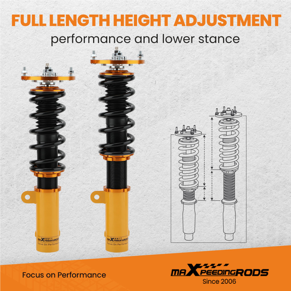 24 Way Damper Coilover Suspension Shock Kit compatible for Chevrolet Cobalt 2005-2010 lowering kit