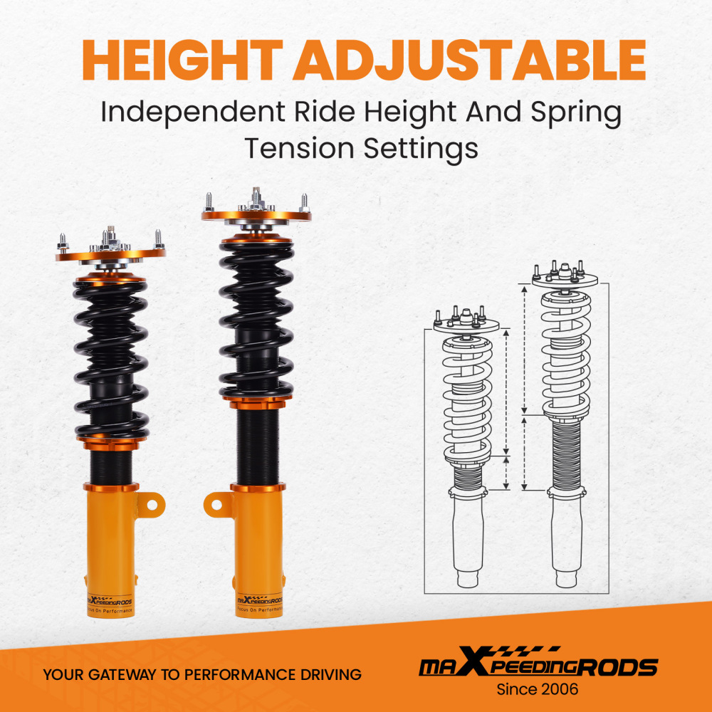 MaXpeedingrods 24 Way Damper Coilover Suspension Kit compatible for Chevrolet Cobalt 05-10 lowering kit