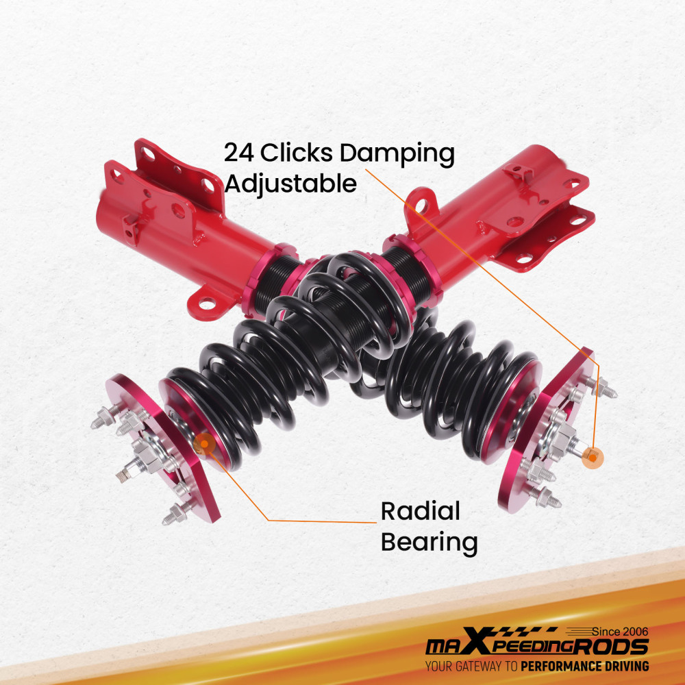 MaXpeedingrods Coilover 24 Way Damper Suhocks Kit compatible for Chevrolet Cobalt 05-10 NEW