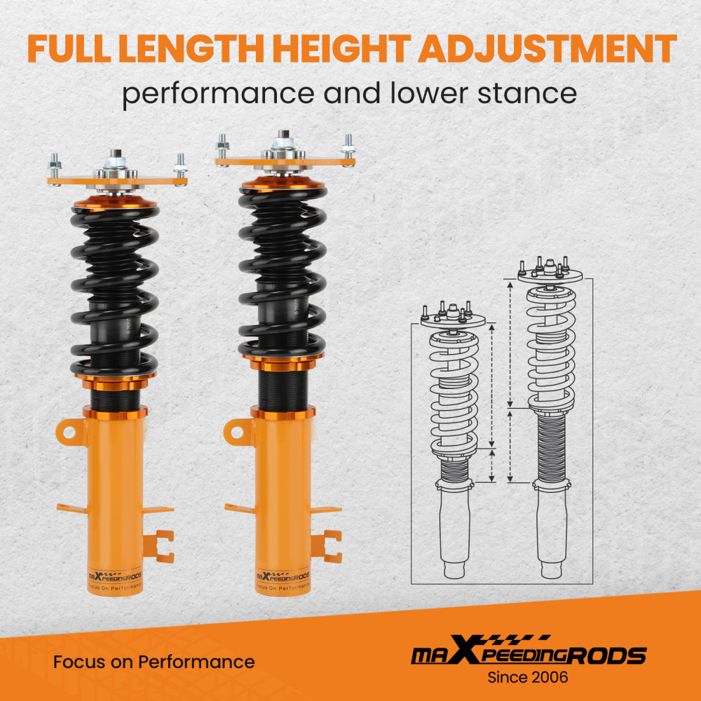 Compatible for Nissan Altima 07-13 for Maxima 09-14 Adj. Height Suspension struts Coilovers  Lowering Kit